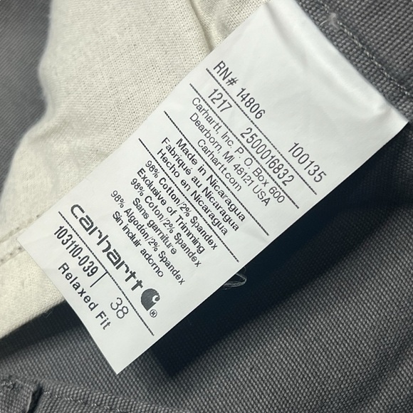 Carhartt‎ Men’s Relaxed fit shorts size 38 in Dark Grey 103119-039 - Picture 9 of 11